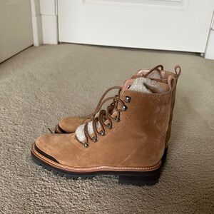 Marc Fisher Tan Suede Lace-Up Boots